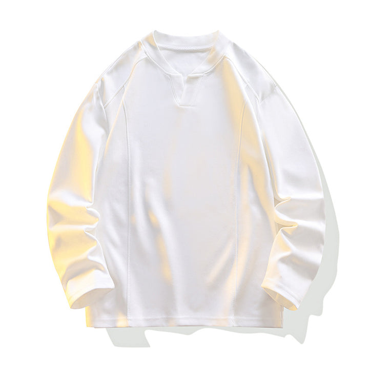 Men's Loose-Fit Long Sleeve Sweatshirt with V-Inset and Raglan Sleeves Mune Fashion