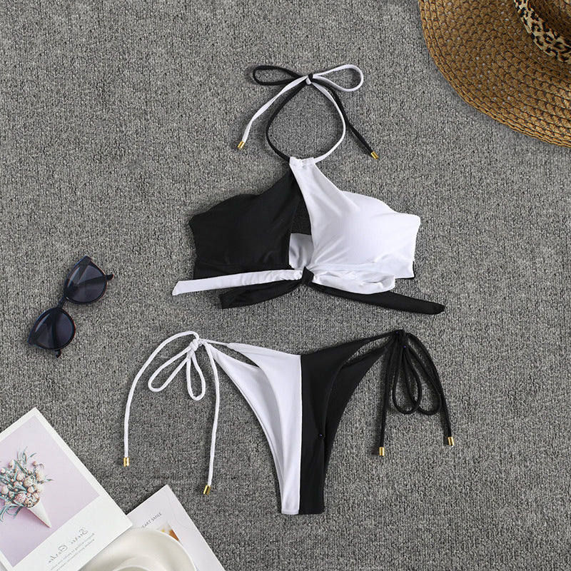 Women's Asymmetrical Cut-Out Bikini with Adjustable Tying System Mune Fashion