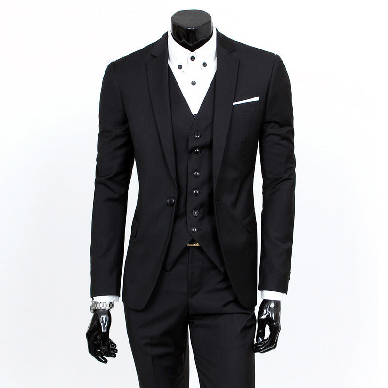 Men's slim three-piece business suit with waistcoat Mune Fashion