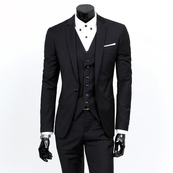 Men's slim three-piece business suit with waistcoat Mune Fashion