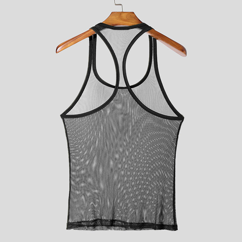 Unisex nan breathable mesh top with sporty back piece and elastic hem Mune Fashion