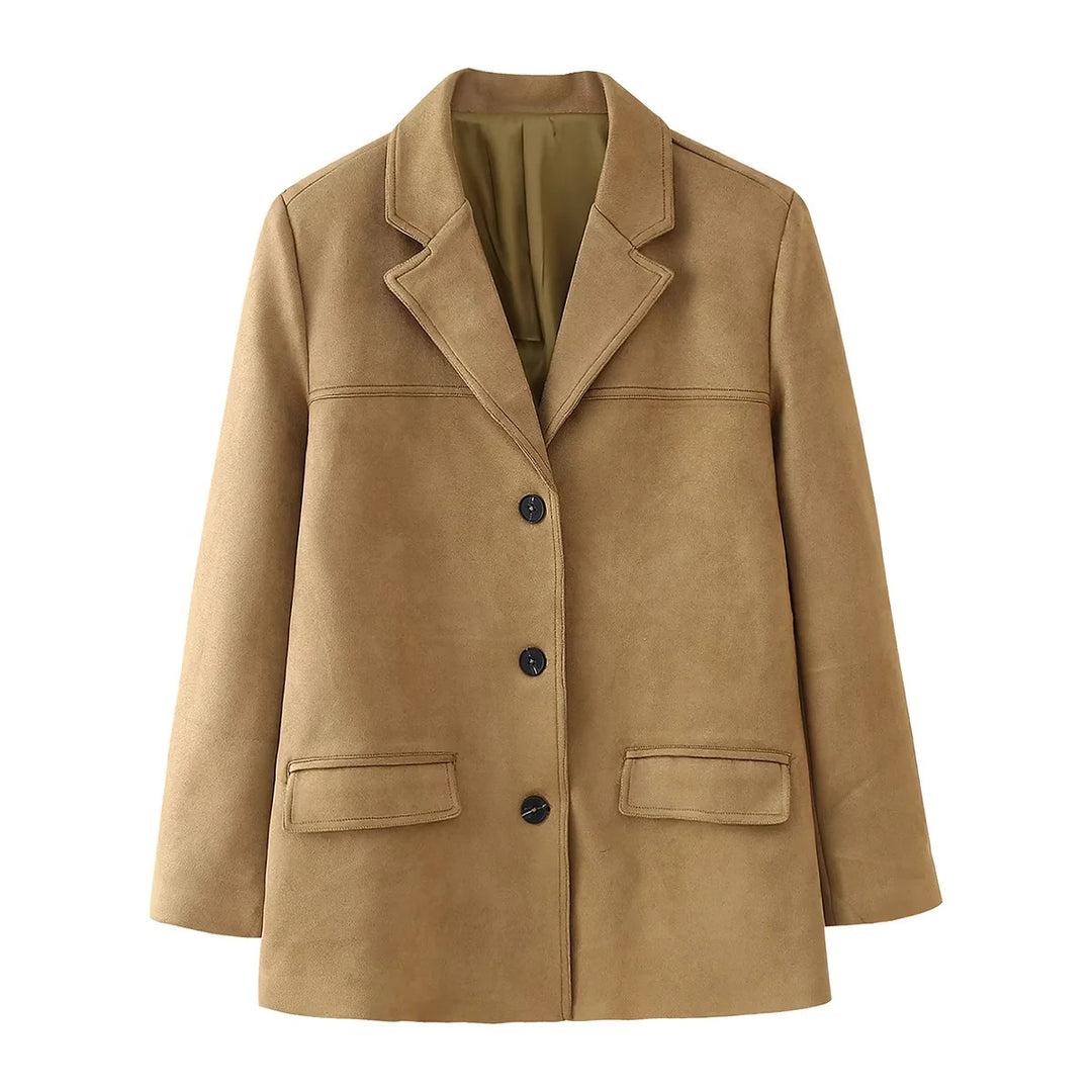 Women's nan kastiger Velvet blazer with lapel collar and patch pockets Mune Fashion