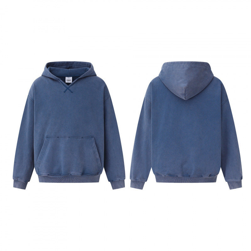 Unisex Oversize Hoodie made of French Terry with kangaroo pocket and light vintage wash Mune Fashion