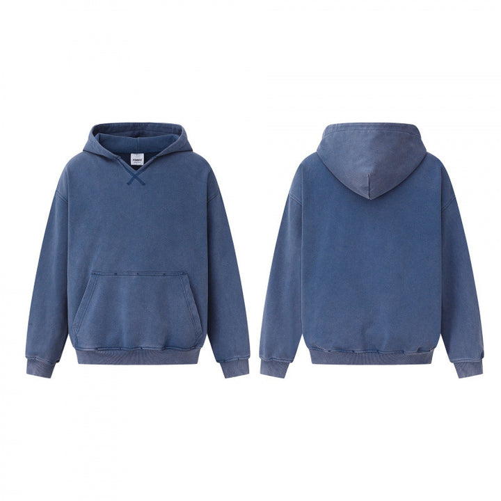 Unisex Oversize Hoodie made of French Terry with kangaroo pocket and light vintage wash Mune Fashion