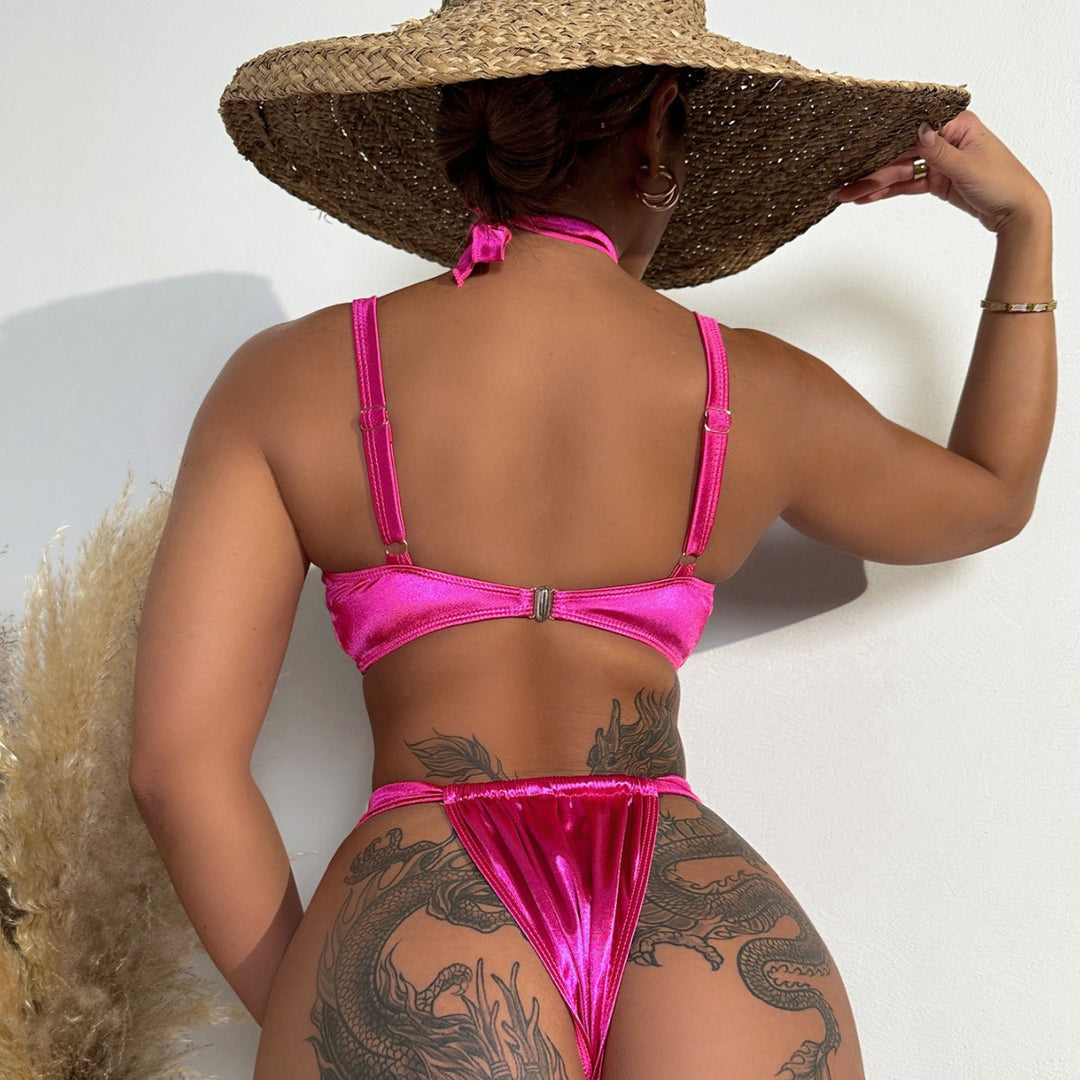 Women's Premium Bikini Set with Floral Top and High Leg Cut Mune Fashion