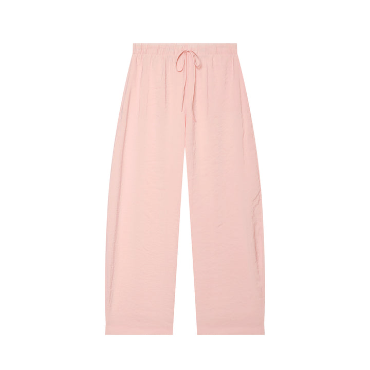 Women's loose linen-look lounge pants with elastic waistband and drawstring Mune Fashion
