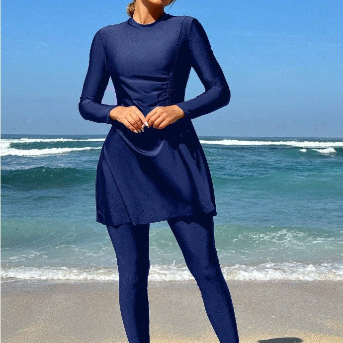 Women's Sporty Beach Outfit with Bodycon Dress and Long Leggings Mune Fashion