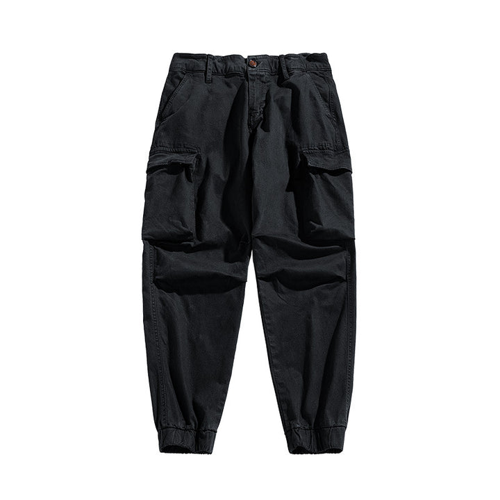 Men's military-inspired relaxed cargo joggers made of ripstop cotton with flap pockets Mune Fashion