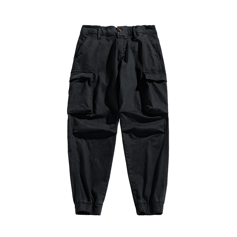 Men's military-inspired relaxed cargo joggers made of ripstop cotton with flap pockets Mune Fashion
