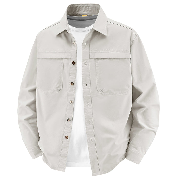 Men's overshirt made of cotton twill with two chest flaps and relaxed fit Mune Fashion