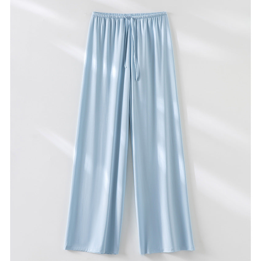 Women's Wide Relaxed Pants made of silky modal with elastic waistband and drawstring Mune Fashion