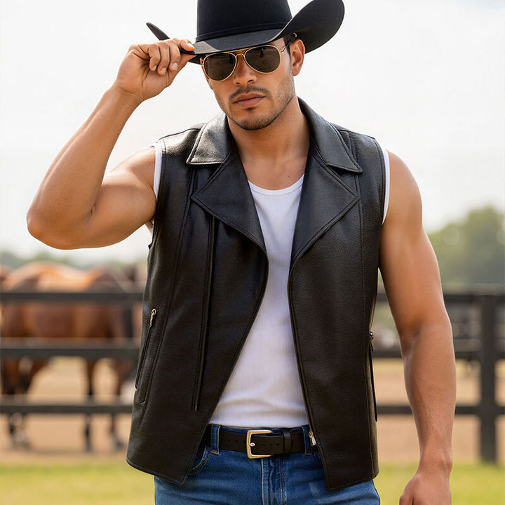 Men's Fashionable Faux Leather Jacket with High Collar Mune Fashion