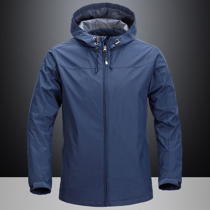 Unisex Lightweight Packable Rain and Wind Jacket with Adjustable Hood and Breathable Lining Mune Fashion