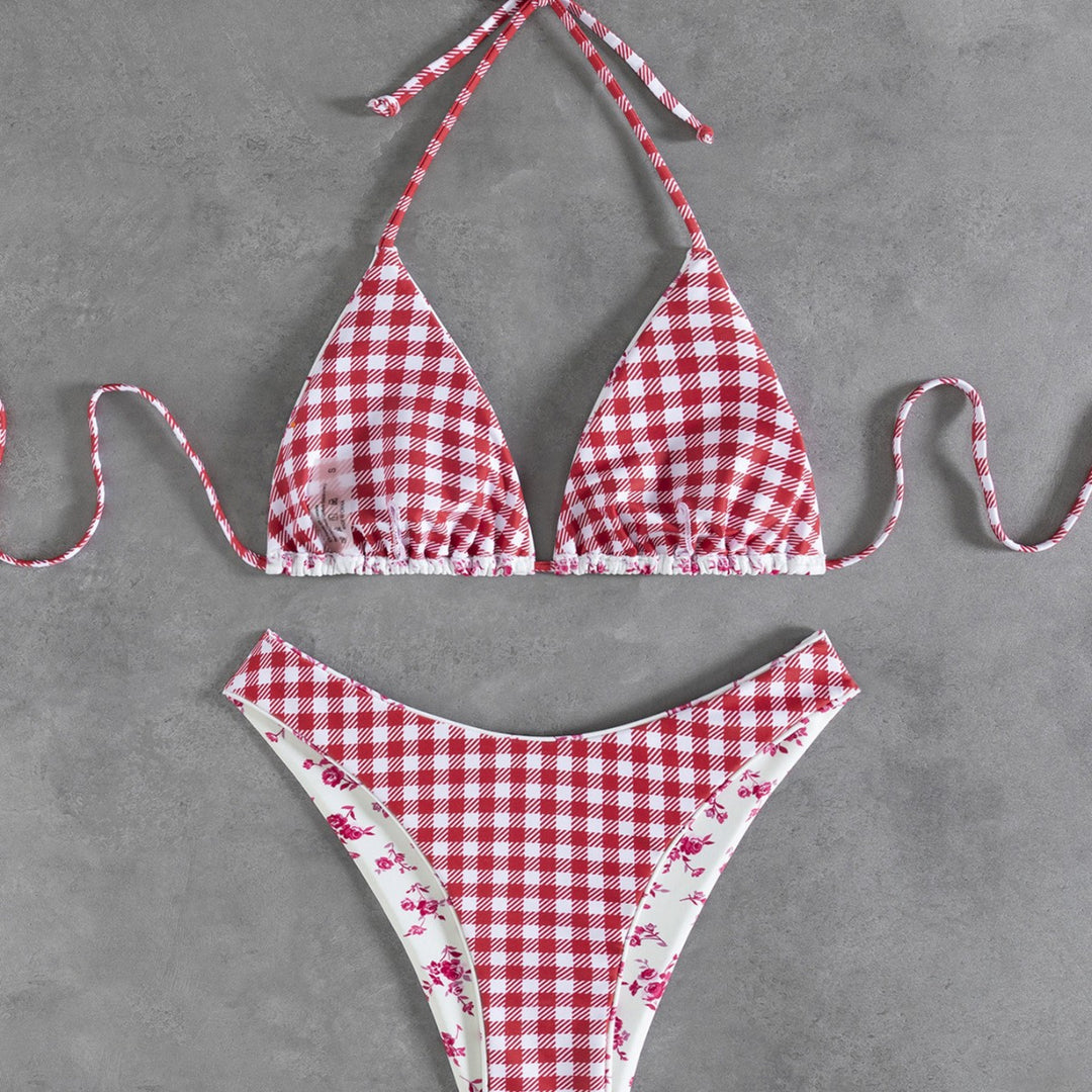 Ladies Floral Pattern Bikini Mune Fashion