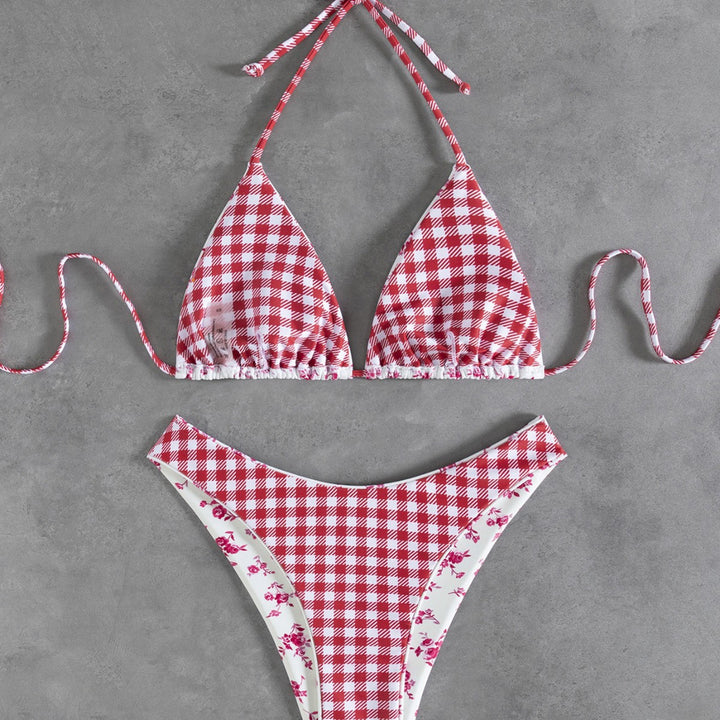 Ladies Floral Pattern Bikini Mune Fashion