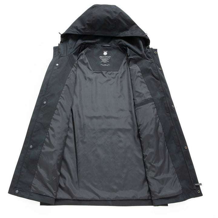 Men's lightweight urban functional parka with hood, concealed press stud placket and water-repellent surface Mune Fashion
