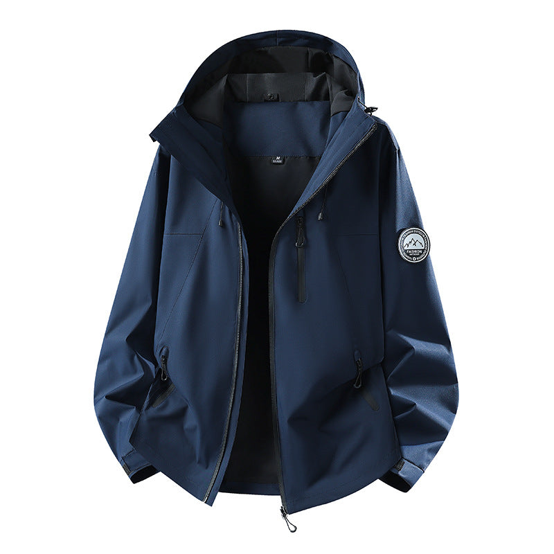 Men's Waterproof Softshell Jacket with Hood and Breathable Membrane Mune Fashion