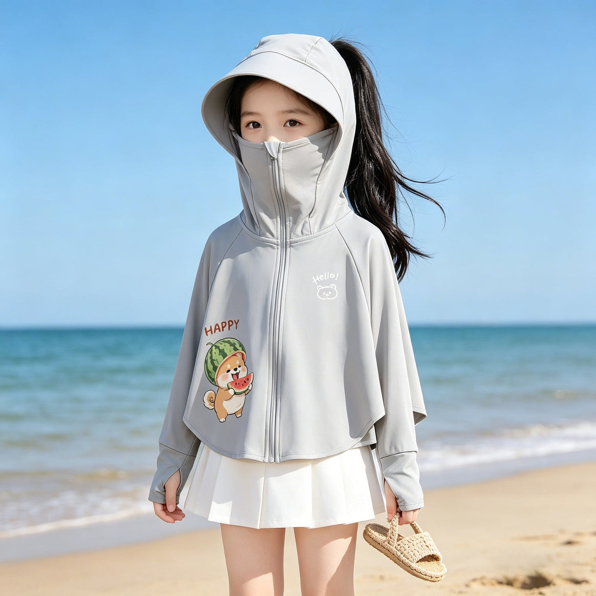 Girls fashionable hoodie jacket with light UV protection Mune Fashion