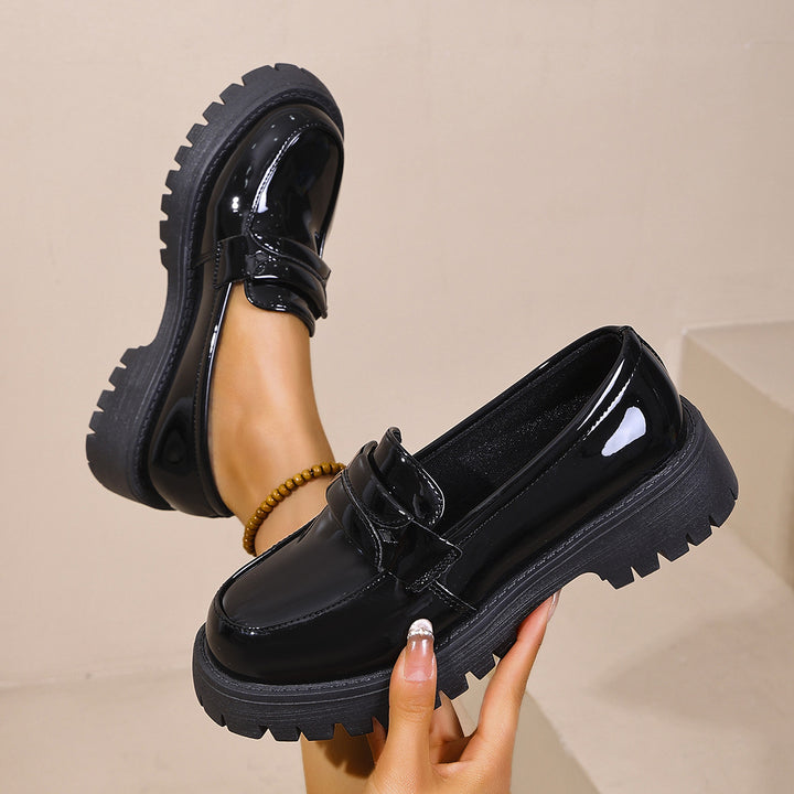 Women's Non-Platform Loafer with Thick Profile Sole and Padded Comfort Footbed Mune Fashion