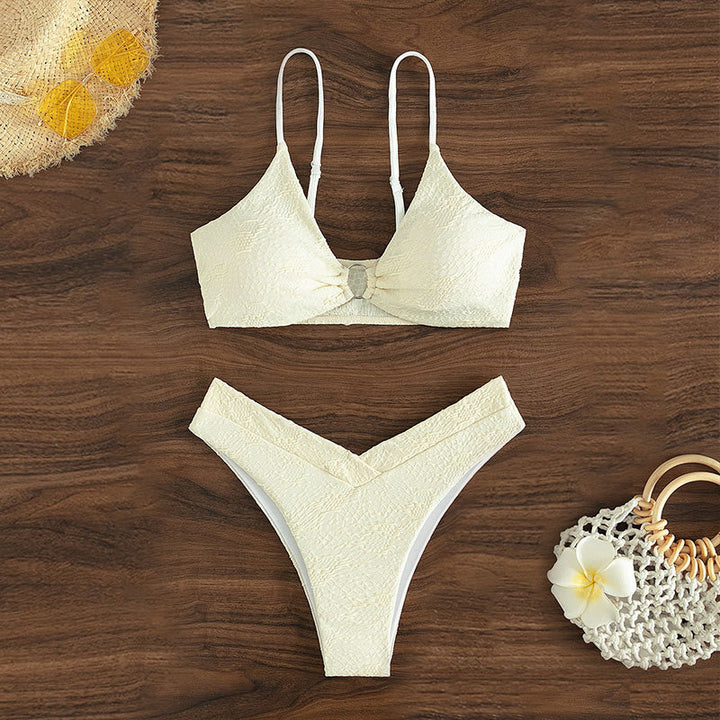 Women's Triangle Bikini with Creative Ring Detail Mune Fashion