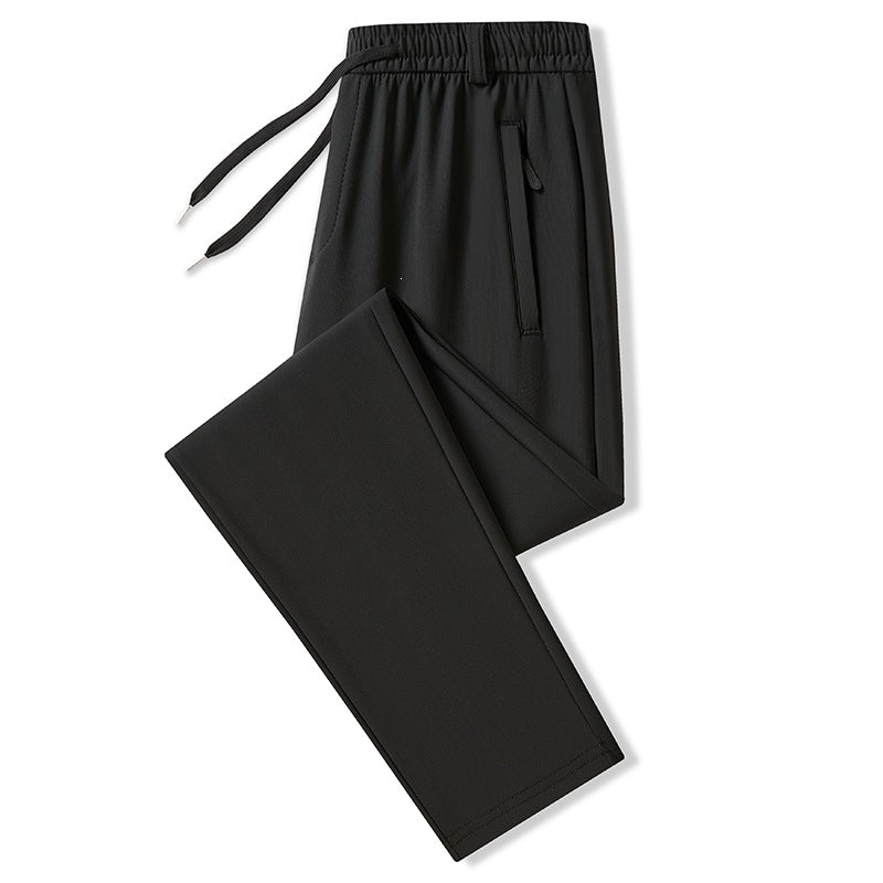 Men's Performance Jogging Pants in Straight Fit with Elastic Tunnel Drawstring and Concealed Zip Pocket Mune Fashion