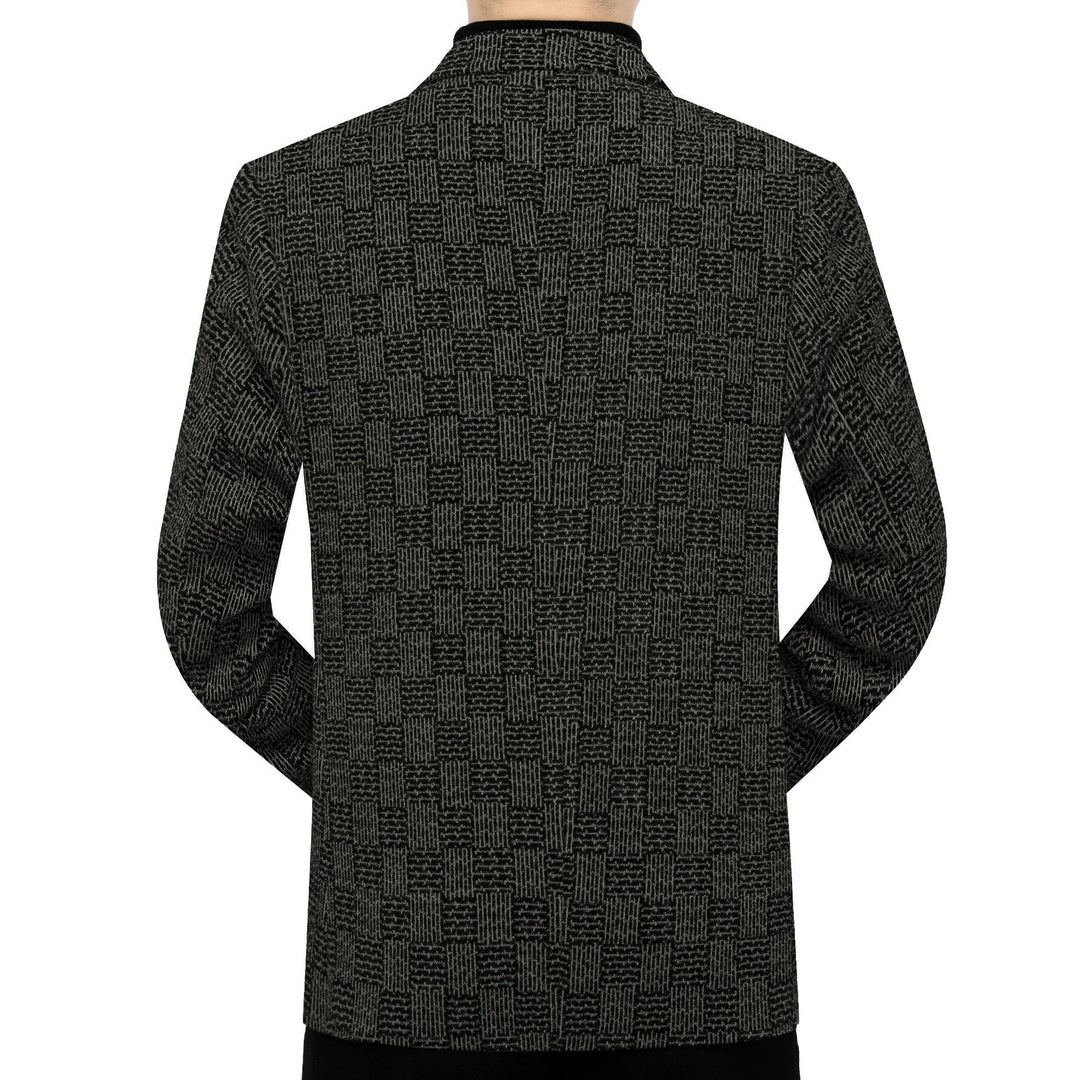 Men's patterned blazer in fine-knit wool blend with subtle logo embroidery Mune Fashion