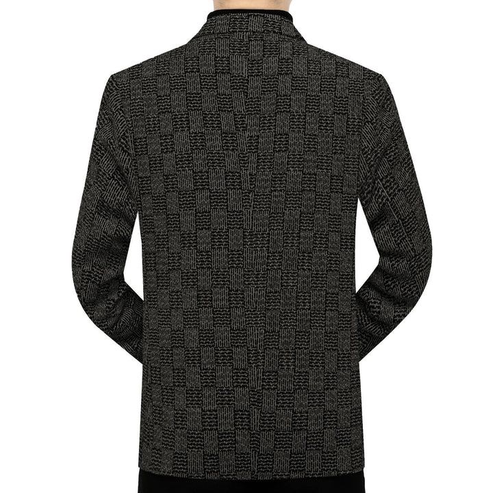 Men's patterned blazer in fine-knit wool blend with subtle logo embroidery Mune Fashion