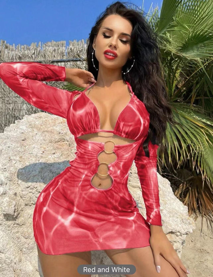 Women’s beach dress with ruffle details and luxurious wrap design Mune Fashion
