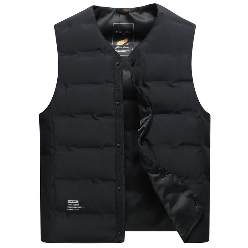 Men's lightweight padded thermal vest with snap-button closure and V-neck Mune Fashion