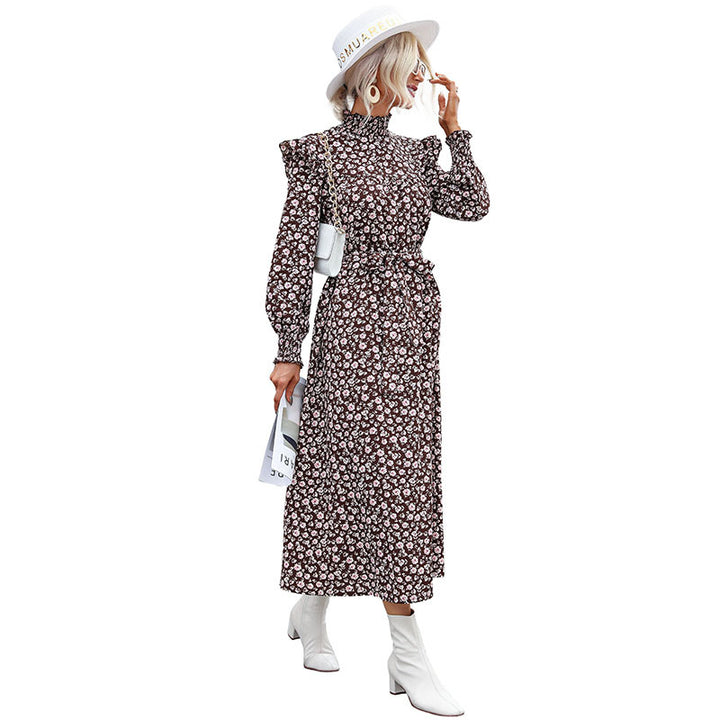 Women's Beautiful Floral Dress with High Slit and Ruffle Details Mune Fashion