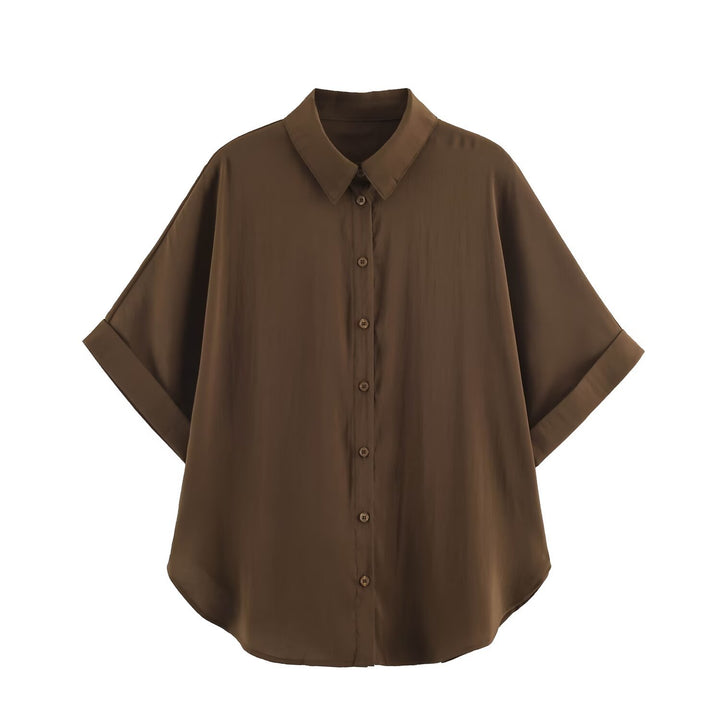 Women's Loose Two-Piece Set with Oversized Shirt and Elastic Shorts Mune Fashion
