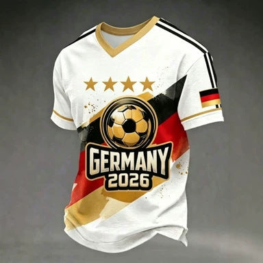 Unisex v-neck retro style jersey with Uruguay crest and flag patches Mune Fashion