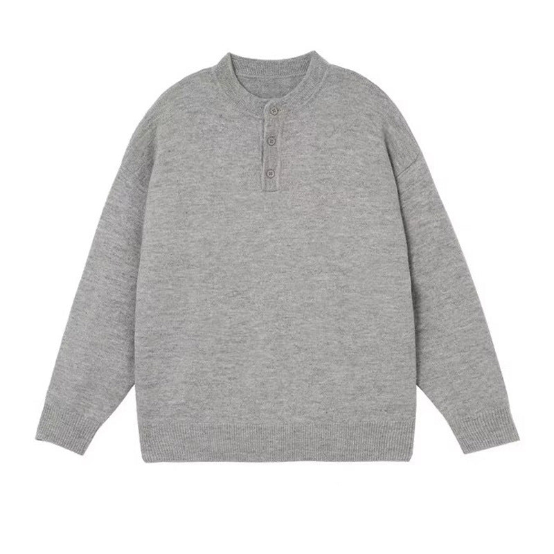 Men's Comfortable Chunky Knit Sweater with Button Placket Mune Fashion