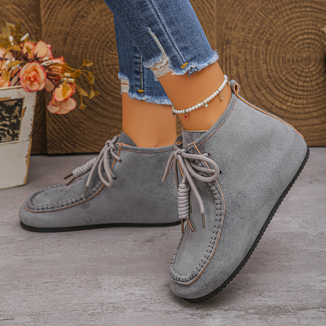 Women nan moccasin ankle boots with hand stitching, soft lining and profiled lightweight sole Mune Fashion