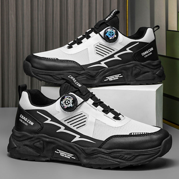 Men's robust outdoor chunky sneakers with twist closure, breathable knitted upper, and profiled cushioning system Mune Fashion