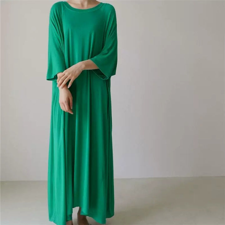 Women Soft Oversize Tunic Dress made of Viscose Jersey with Raglan Sleeves Mune Fashion