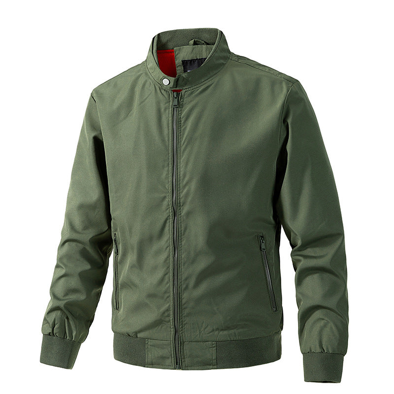Men's lightweight windproof bomber jacket with stand-up collar and zipper Mune Fashion