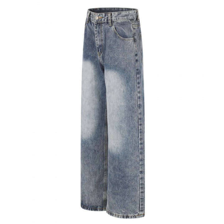 Ladies high waist wide jeans in wide leg cut with used effect and light knee bleaching Mune Fashion