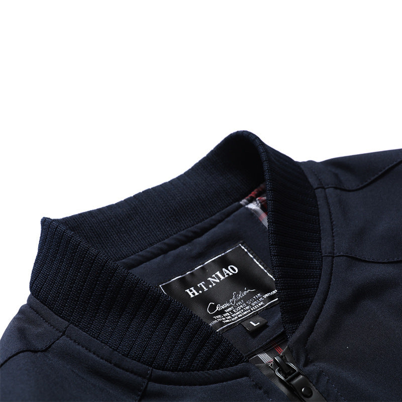 Men's bomber jacket with checked lining, windproof shell and zippered pockets Mune Fashion