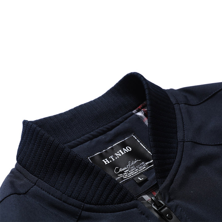 Men's bomber jacket with checked lining, windproof shell and zippered pockets Mune Fashion