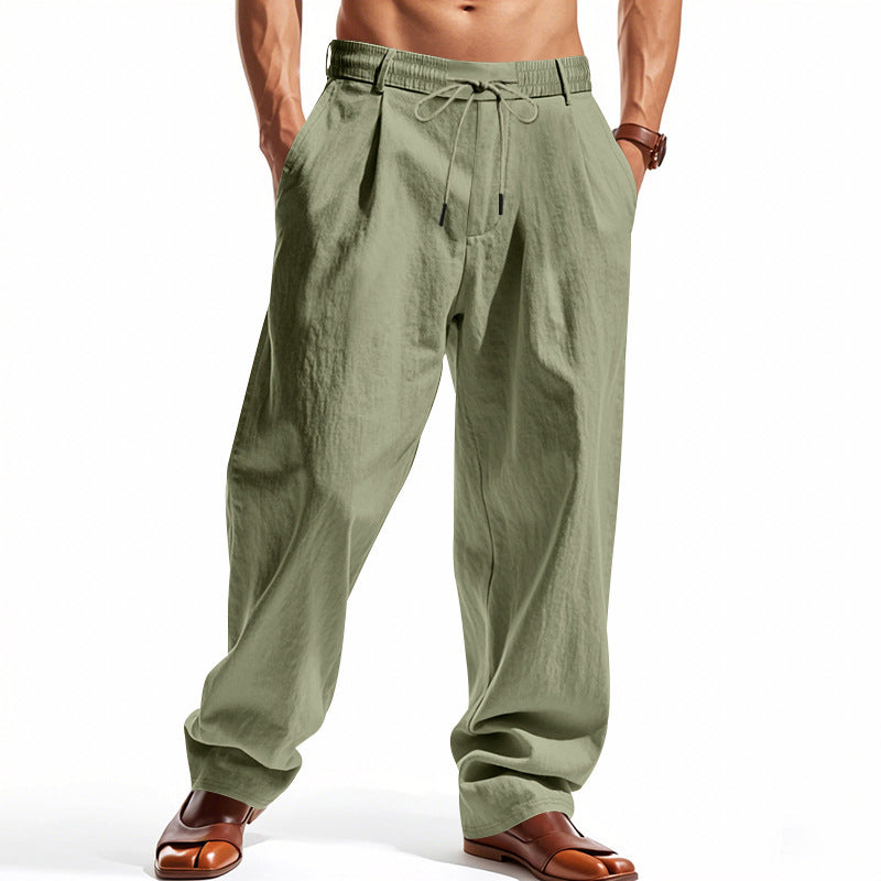 Men's wide pleat chino pants with cuffs, tapered fit and side pockets Mune Fashion
