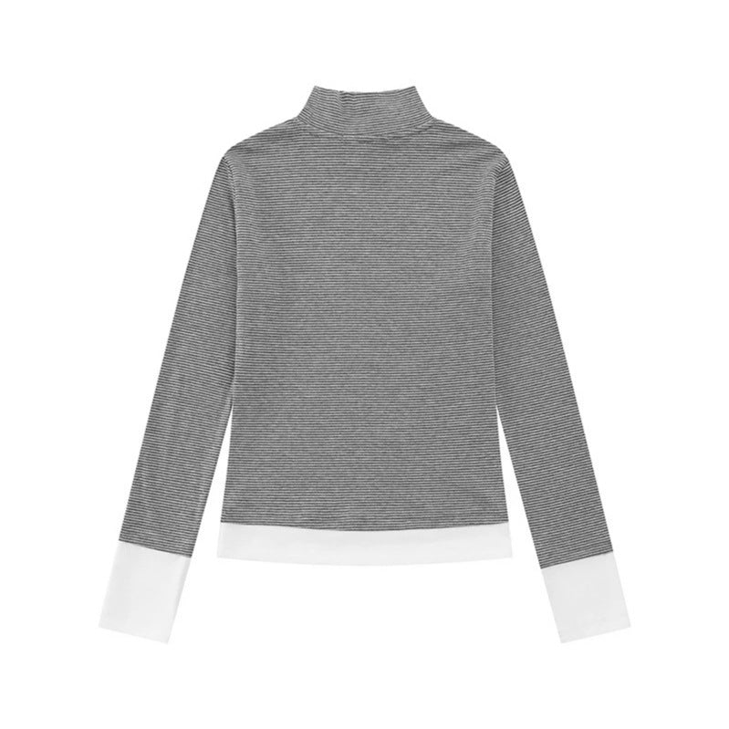Women's turtleneck long-sleeve shirt with contrast finishes Mune Fashion