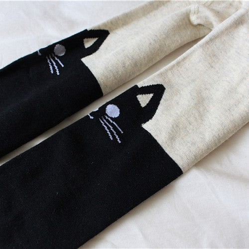 Girls Leggings with Cat Design Mune Fashion