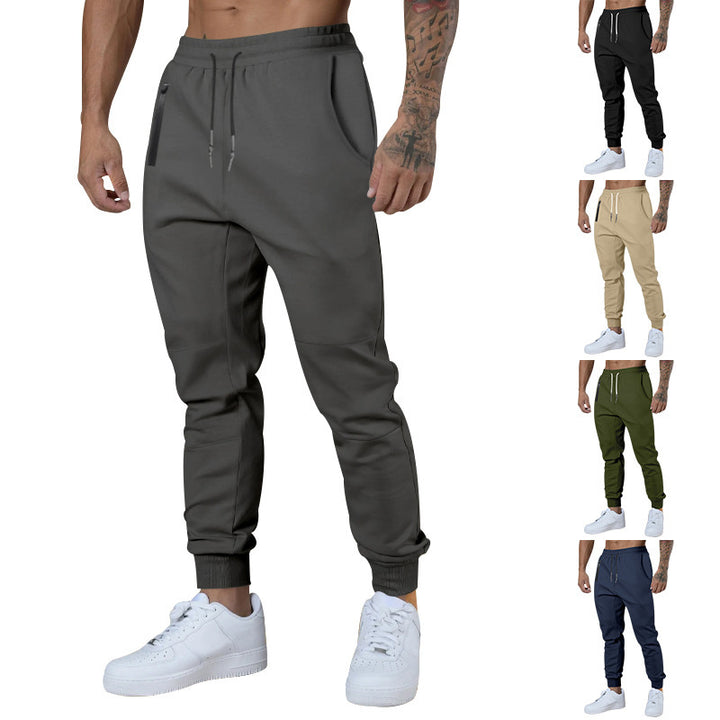 Men nan athletic joggers with tapered leg, zippered pockets, and elastic waistband Mune Fashion