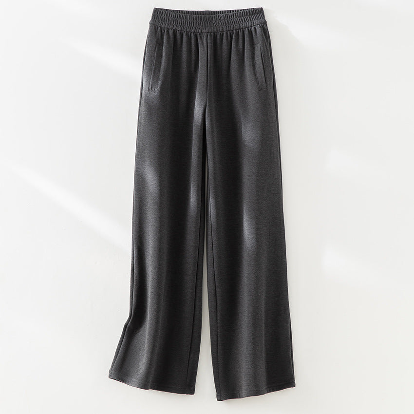 Women Wide Comfort Pants with High Elastic Waistband and Side Pockets Mune Fashion