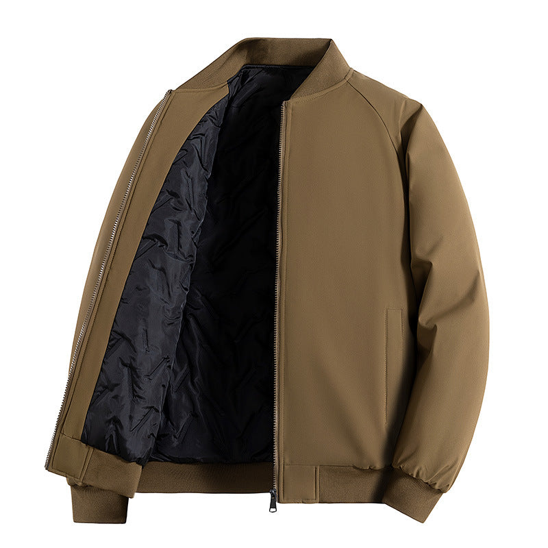 Men's Minimalist Tech Bomber Jacket with Thermally Insulated Quilted Lining and Concealed Zipper Mune Fashion
