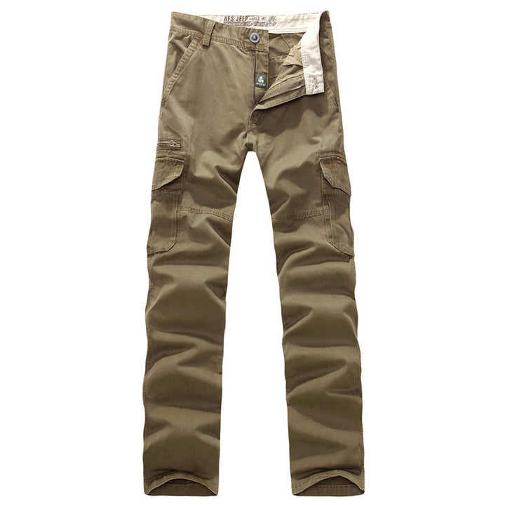Men's Robust Elastic Canvas Cargo Pants with Reinforced Knee Areas and Multi-Pockets Mune Fashion
