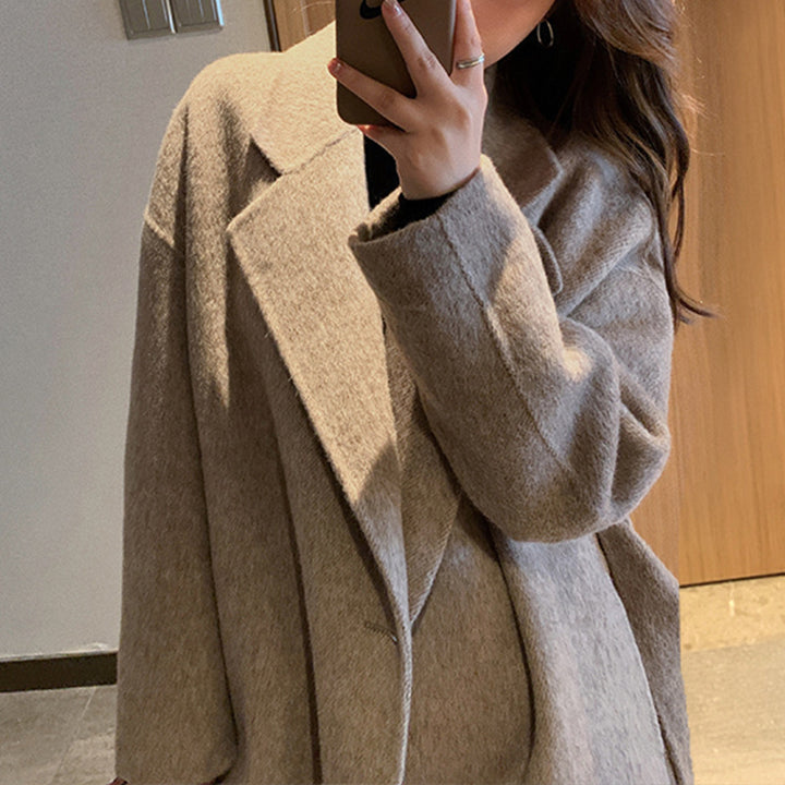 Ladies Elegant and Casual Oversized Wool Jacket Drune