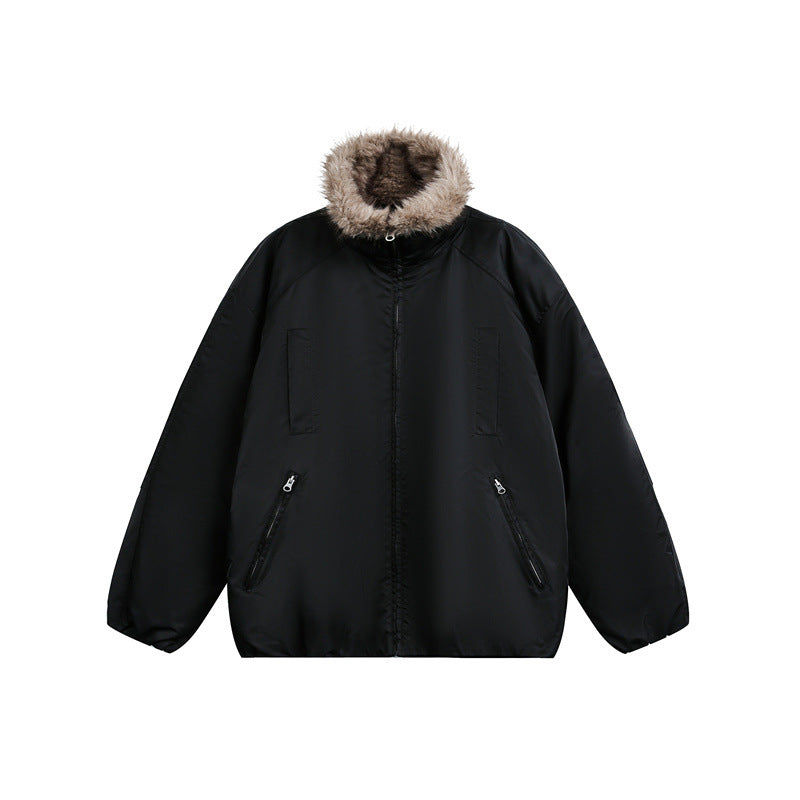 Men's down jacket with cozy faux fur lining and hood Mune Fashion