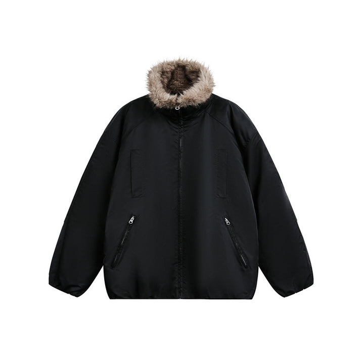 Men's down jacket with cozy faux fur lining and hood Mune Fashion